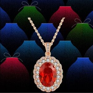 Moissanite necklace in rose gold